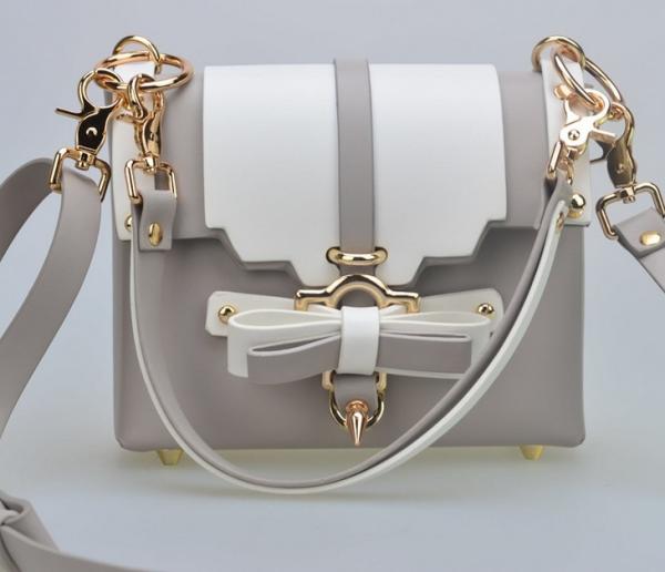 Bow hit the color stitching Korean pu shoulder bag with a clasp women's shoulder bag