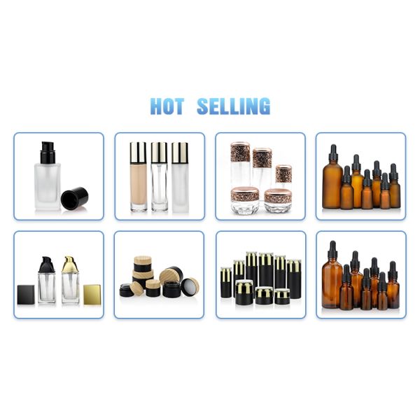 Набор набора 30ml 100ml Hyaluronic кисловочный стеклянный Skincare бутылки жемчуга белый косметический упаковывая