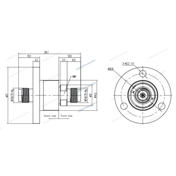 Radio Frequency Rotary Joint with Frequency Range DC-67GHz for Radar antenna