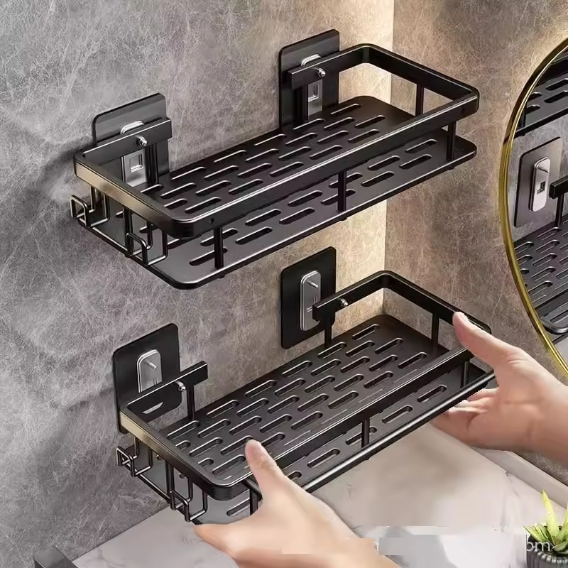 Factory OEM Wall Mounted Aluminum Shelves Floating Storage Rack for Bathroom