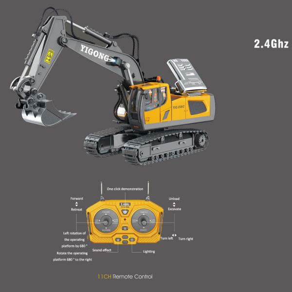 Exciting Children's Car Gifts Alloy Engineering Vehicle Series Remote Control Excavator