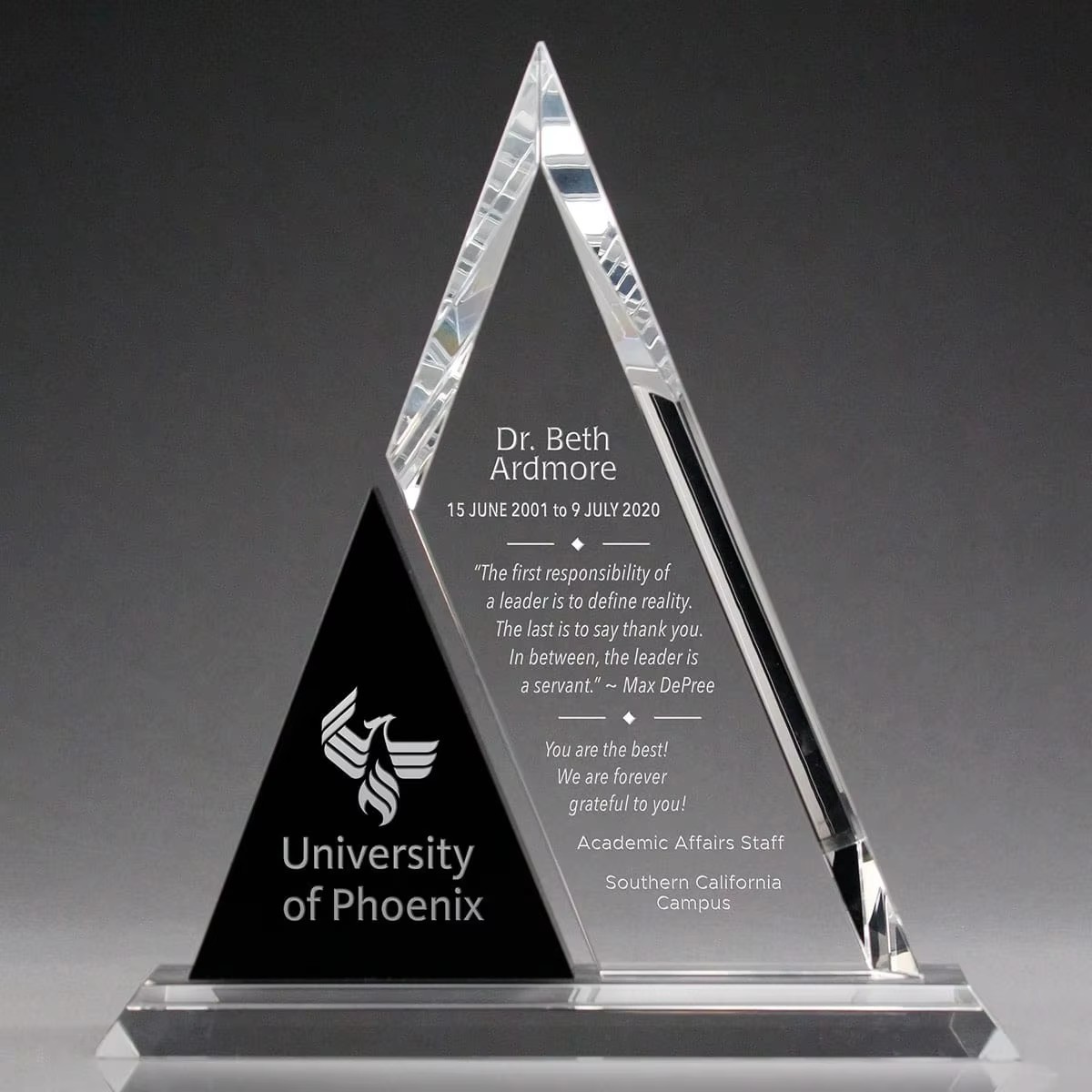 Office Desk Business Gift Trophy Acrylic Award Customization Design