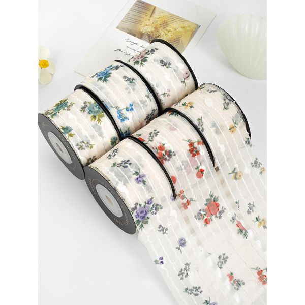 Цветочная печатная персонализированная лента 4 см