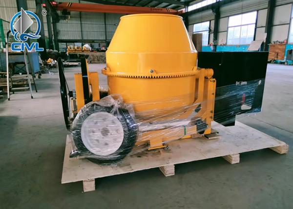 Portable Mini Concrete Mixer 300/350/400/450L Concrete Mixer Diesel / Gasline / Electric Engine Color Yellow