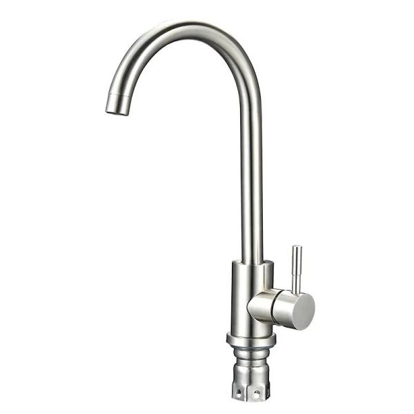 304 Stainless Steel Flexible Pull Out Down Kitchen Mixer Tap Modern Silver Sink Faucet