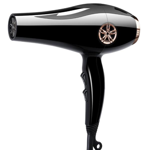 Secador de cabelo elétrico preto tradicional de alta eficiência