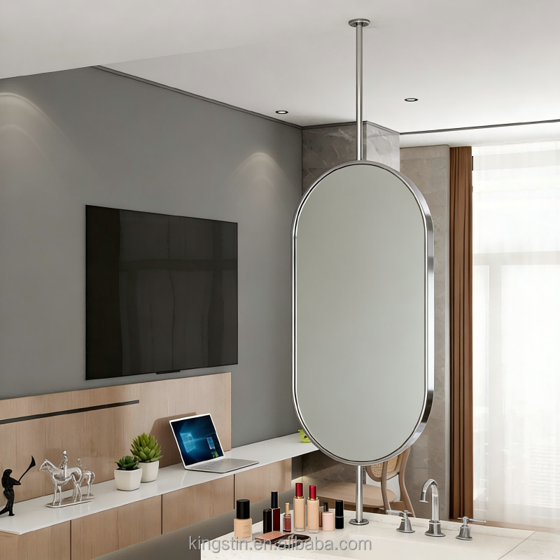 Kingstin Aluminum Light Ceiling Hanging Mirror Suspended Hanging Mirror for Hotel with Best Quality