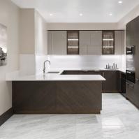 Service de personnalisation de la maison entière Armoire de cuisine de style moderne de table à particules Luxe minimaliste