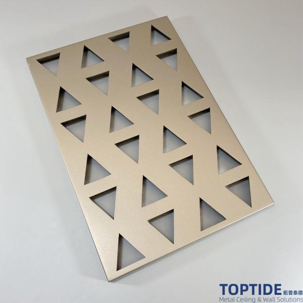Champagne 2.0 PVDF Acoustic Steel Carving Ceiling Panel Aluminium Suspended Metal Drop Ceiling Panel