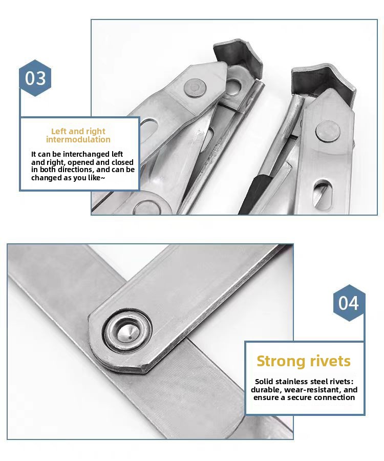 304 Stainless Steel Modern Simple Sliding Support Casement Window Hinge Outward Opening 3mm Thick Xiongfeng XF-CG010 Windproof