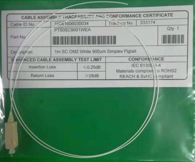 Modo da trança do SC de 1 medidor único, trança de Optik da fibra 900um