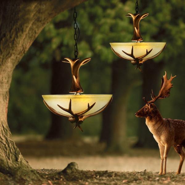 American Vintage Style Resin Antler Chandelier Ceiling Deer Horn Pendant Lights (WH-AC-32)