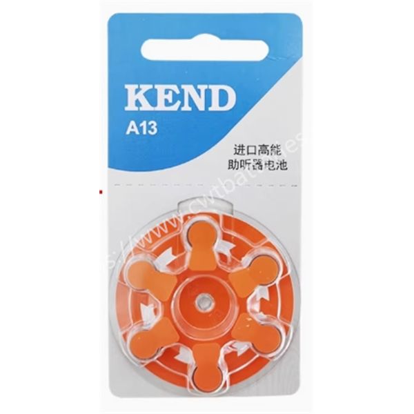 KEND A13 1.45V Hearing Zinc Air Battery Orange Battery Small Button Battery for