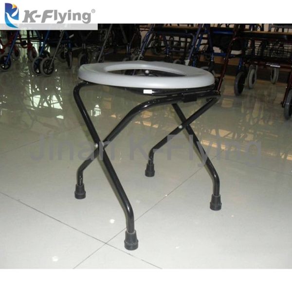 Stable Steel Medical Rehabilitation Equipment Folding Elderly Commode Toilet Chair