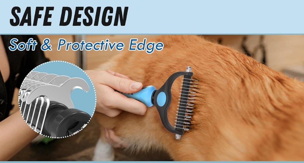 Pet Grooming Combo Undercoat Rake Deshedding Brush For Cats And Dogs