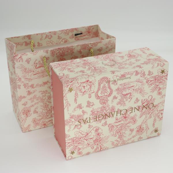 Emballage cosmétique rose personnalisé boîtes cadeaux pliables carton Magnet boîtes pliantes avec emballage imprimé sacs cadeaux