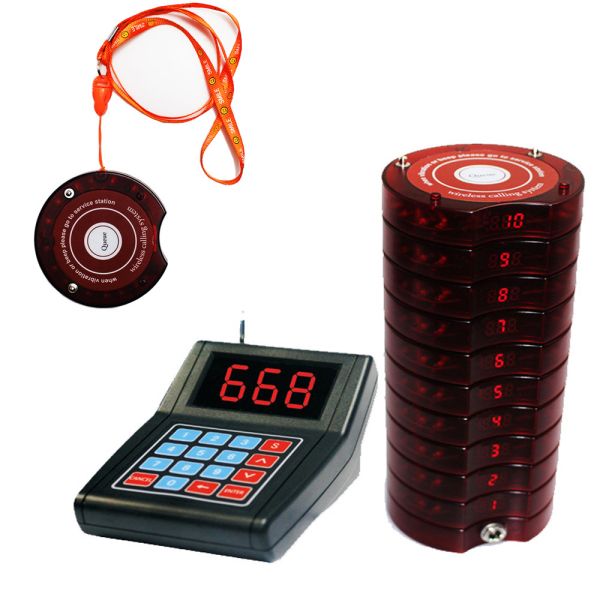 wireless guest pager system for restaurants or other queue situations