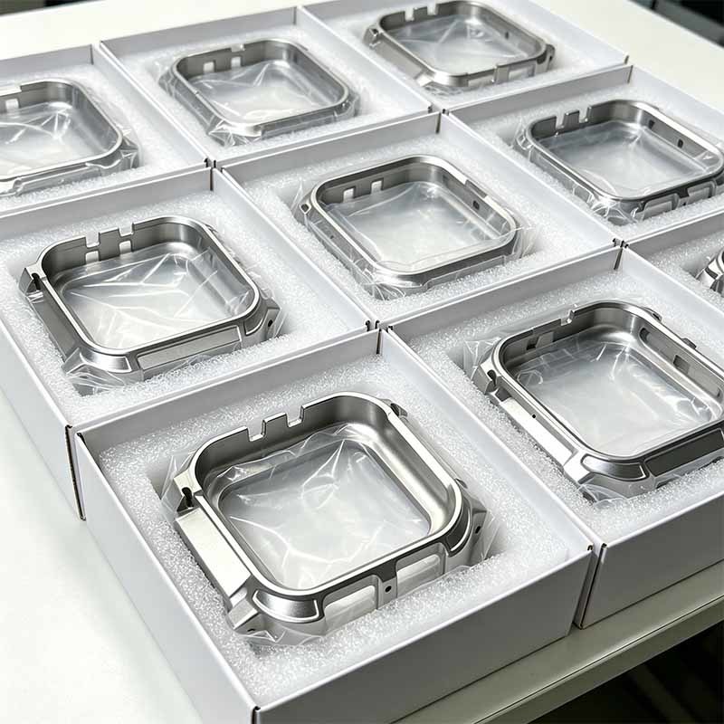 Custom CNC Machined Grade 5 Titanium Alloy Smart Watch Bumper Case with Fine Wire Draw Brushed Finish