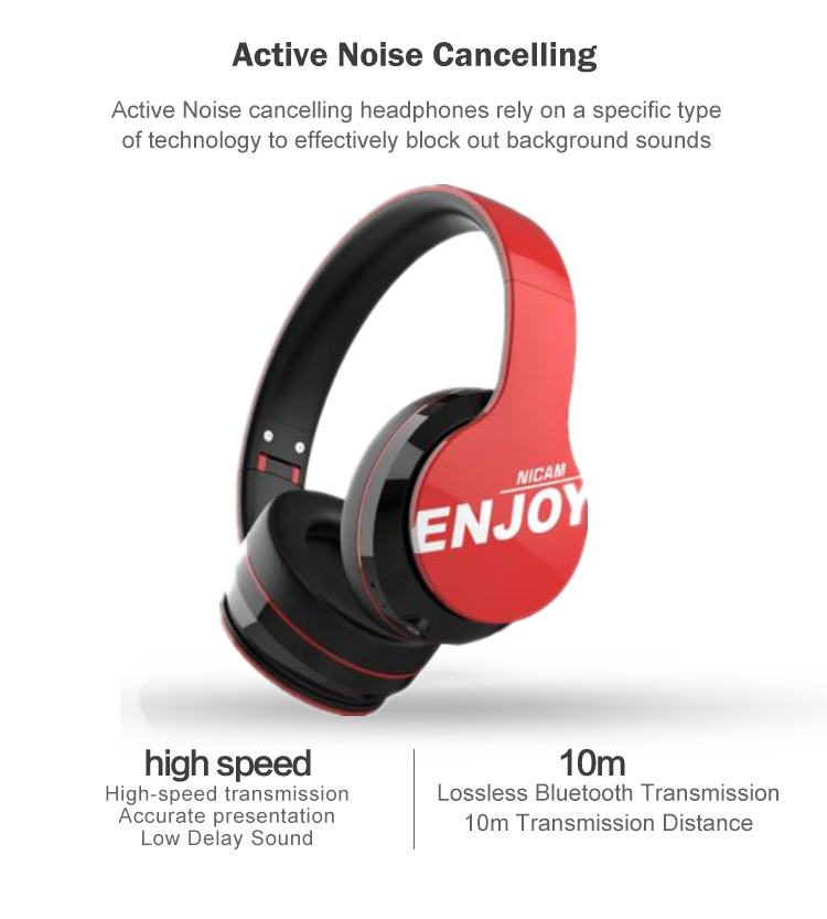 JEILI 5.3 Active Noise Cancelling Earphones Wireless Bluetooth Headphone
