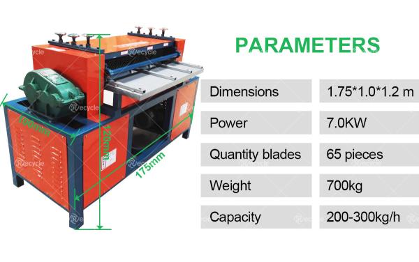 Stripping Type AC Radiator Recycling Machine Customized Color