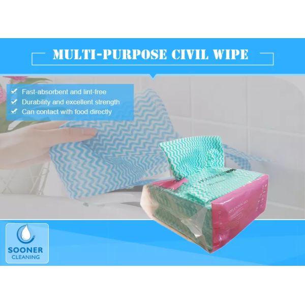 Kitchen Printed Spunlace Non Woven Cleaning Wipes Dish Clothes