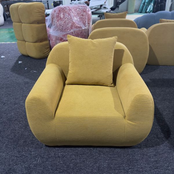 Modern Single Person Reclining Square Leisure Sofa Chair with Sponge Fabric Compressed Sofa for Living Room & Bedroom Villa Use