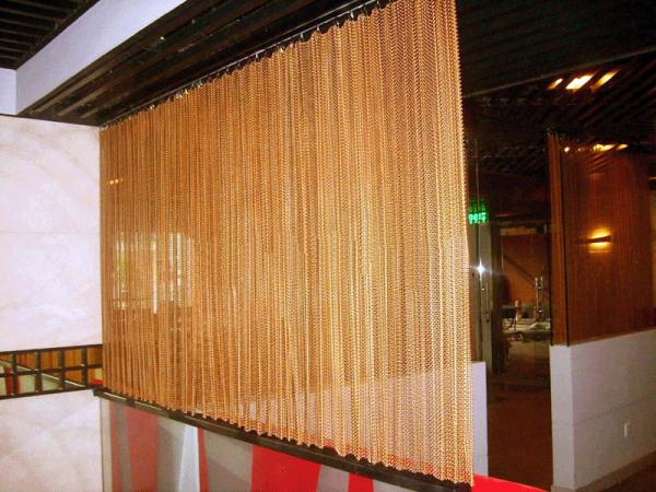 Decorative Wire Mesh Curtain Coil Drapery Stainless Steel / Aluminum Materials