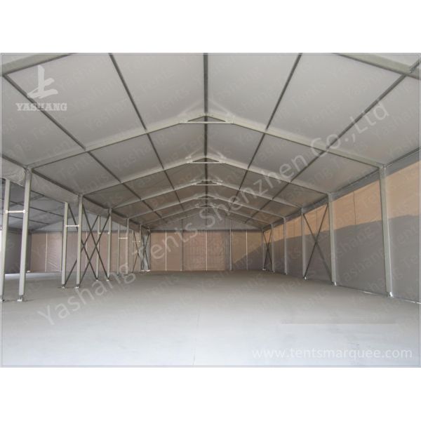 Aluminum Frame Industrial Storage Tents , Grey Fabric Temporary Warehouse Tent
