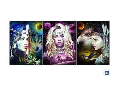 Film Lamination Lenticular Flip , 3D Triple Transition Lenticular Poster 12x17 Inches