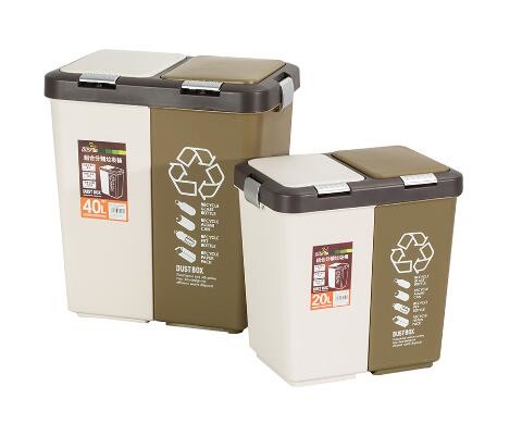 Recycling Plastic Molded Products , Indoor Colorful Trash Can With Lid