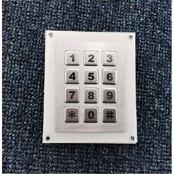 12 keys rugged metal keypad for access control locks