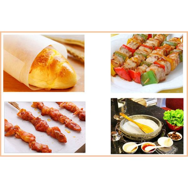 papel impermeable a la grasa blanco natural 40gsm para la hamburguesa que envuelve la caja fuerte de la comida de los 76CM