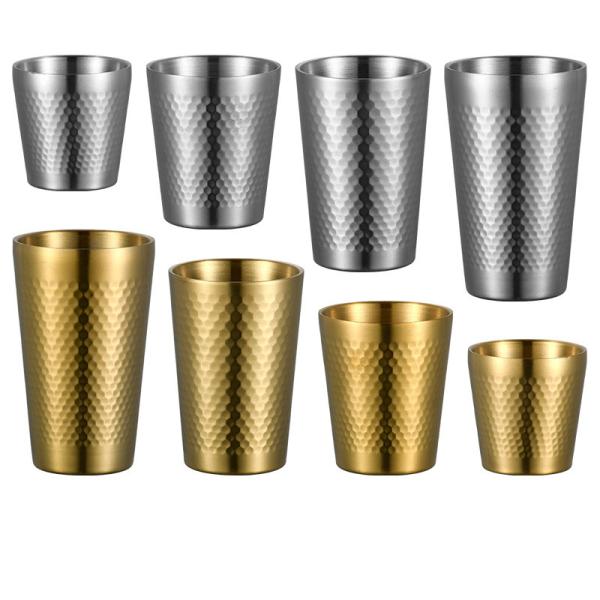 Double Wall Stainless Steel Cups Mug For Beer Coffee Drinking 5oz 450ml