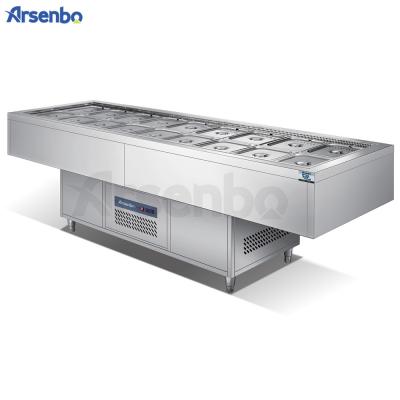 50-60Hz Commercial Pizza Prep Tables , Multiscene Pizza Preparation Refrigerator