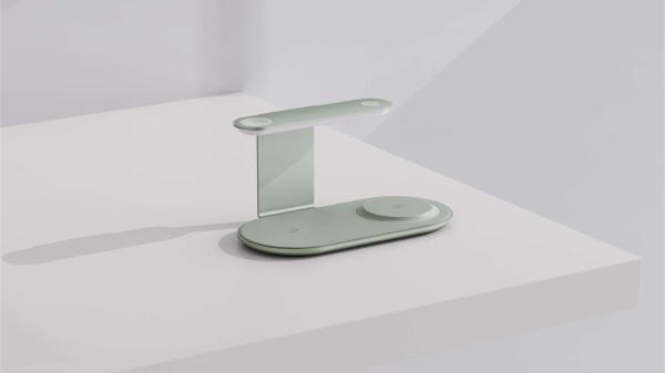 Aluminum Alloy 3-in-1 Night Light Wireless Charger Stand with 15W/10W/7.5W 5W Output