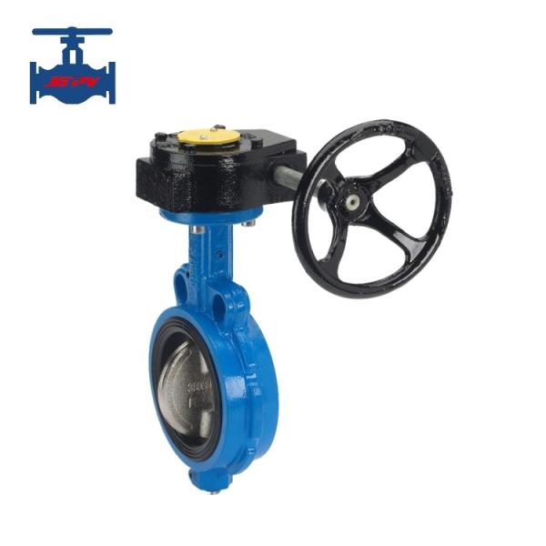 Two Way Flow Worm Gear Actuator Driven Wafer Type Butterfly Valve With 18 Months