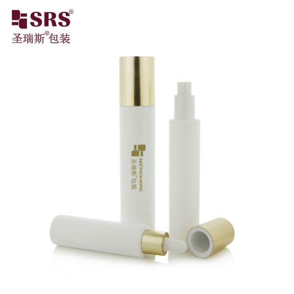 GL022 30ml 50ml 80ml 100ml Painted White Color Glass Bottle With Dropper Lotion Gold Cap Luxury For Skincare Facial Serum