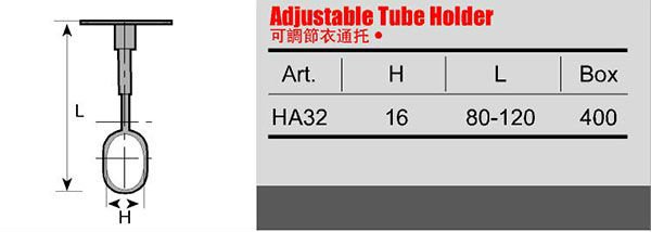 Other Furniture Hardware Wardrobe Fitting Adjustable Height Oval Pipe Support Bracket