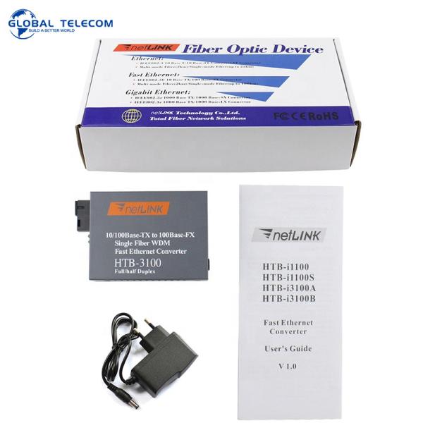 Ftth Fiber Media Converter Htb 3100 GS 03 SFP 10 100 1000M 10 Gigabit