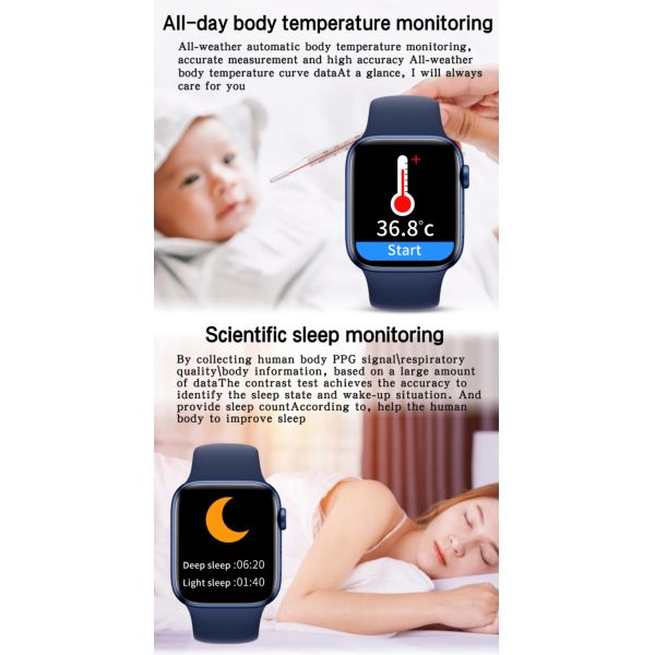 Silica Gel  1.75 Inch Touch Screen Smartwatch 170mAh Rechargeable