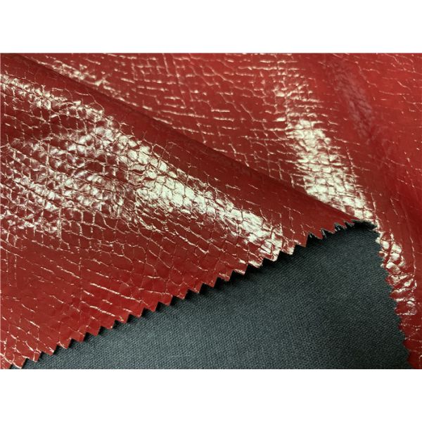 Shining Snake Skin Embossed Pu Leather 0.65mm Thickness For Ladies Jacket / Dress