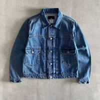 Jacket de mezclilla de algodón 100% de algodón personalizado con chaqueta de mezclilla de un solo botón de bolsillo para hombres Fit delgados de alta calidad