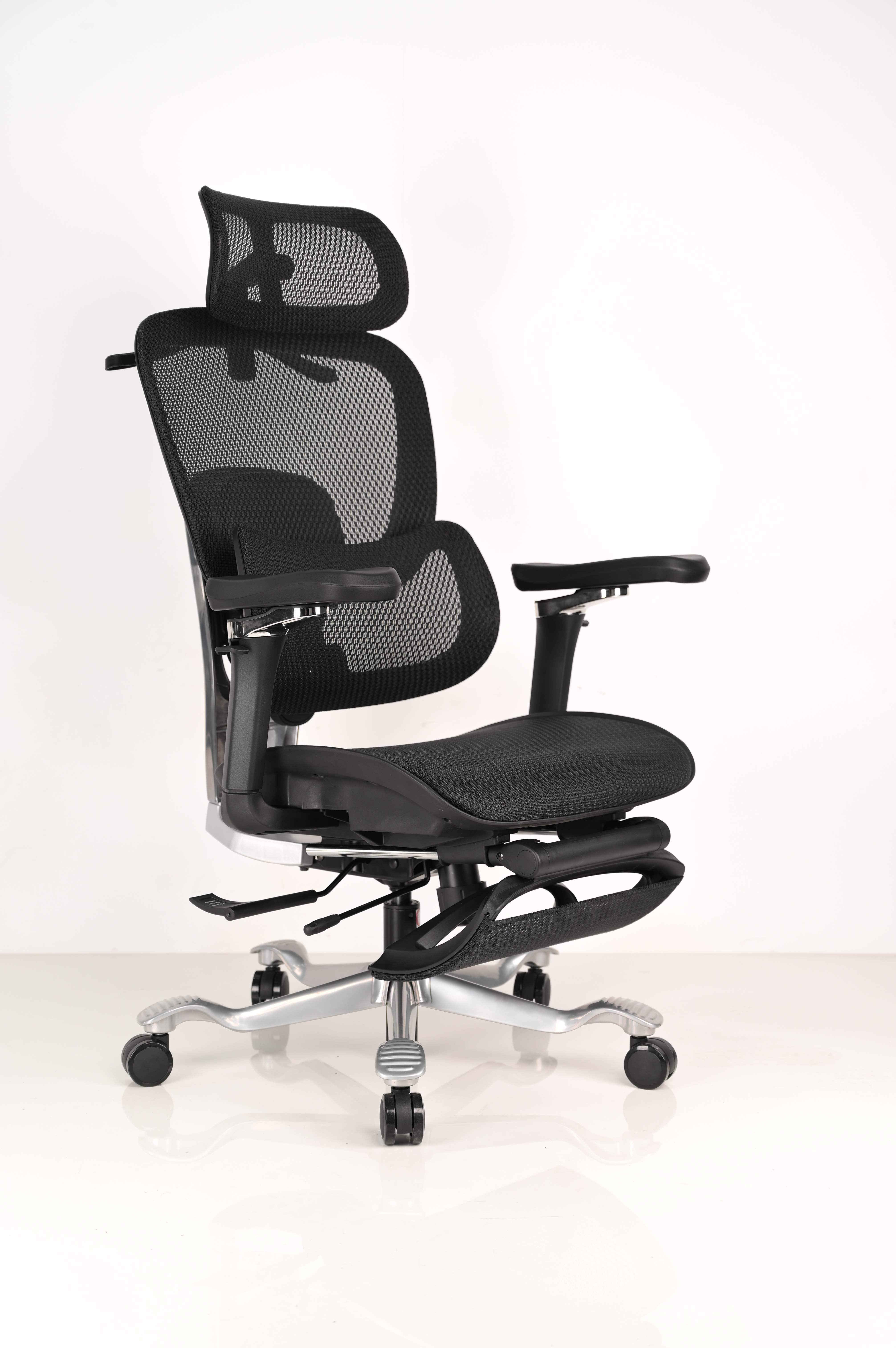 Ergonomic Mesh Office Chair with 5D Adjustable Armrest Aluminum Base and 5 Years Warranty