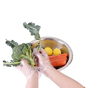 Cornstarch Made Biodegradable Compostable Disposable Food Hand Disposable Transparent Gloves, Long sleeves