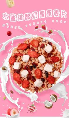 Granola crocante nutriente Muesli dos frutos do cereal de café da manhã com pêssego liofilizado
