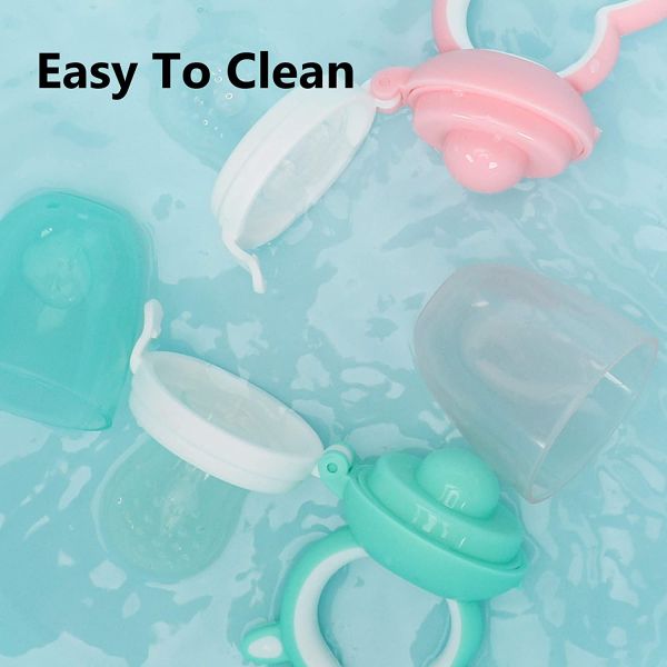 Baby Fresh Fruit Food Feeder Nipple Pacifier，Training Infant Massage Teething, Food Grade Silicone Pouches Soft Safe