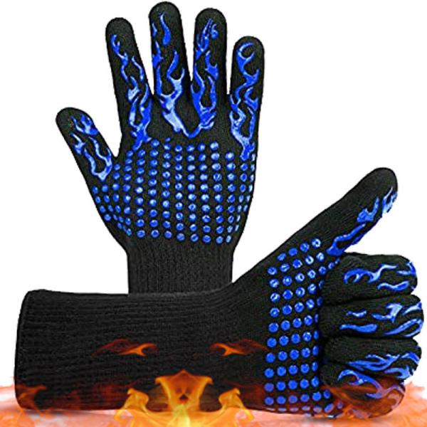 1800°F Resistente ao calor extremo Luvas de forno antiderrapante de silicone, churrasqueira, cozinha, luvas de cozinha