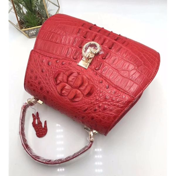 Authentic Crocodile Skin Lady Saddle Purse Genuine Alligator Leather Female Small Handbag Women Crossbody Shoulder Bag