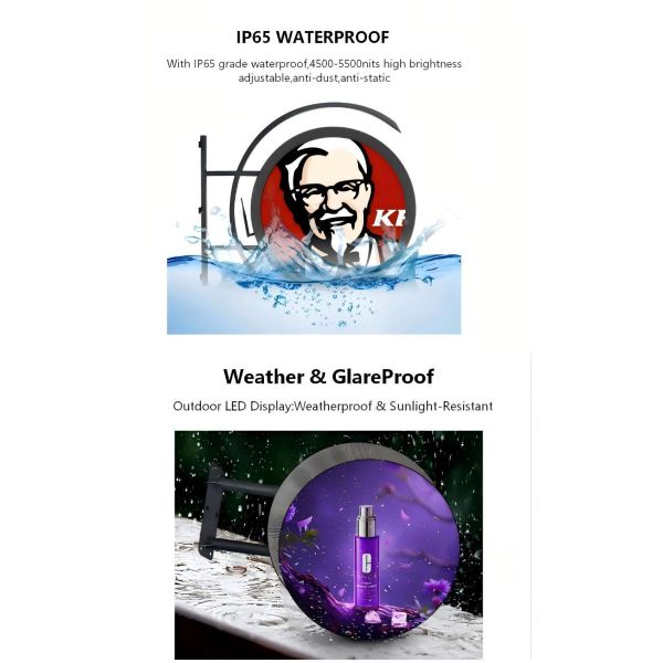Double-Sided Waterproof P4 LED Display Outdoor Circular LED Screen