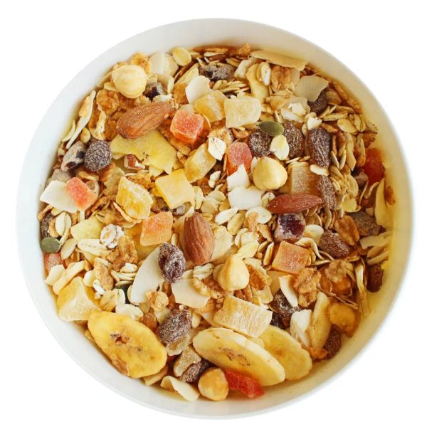 Замораживание - высушенные хлопья гречихи свернули овес хлопьй для завтрака хлопь Granola овсов немедленный